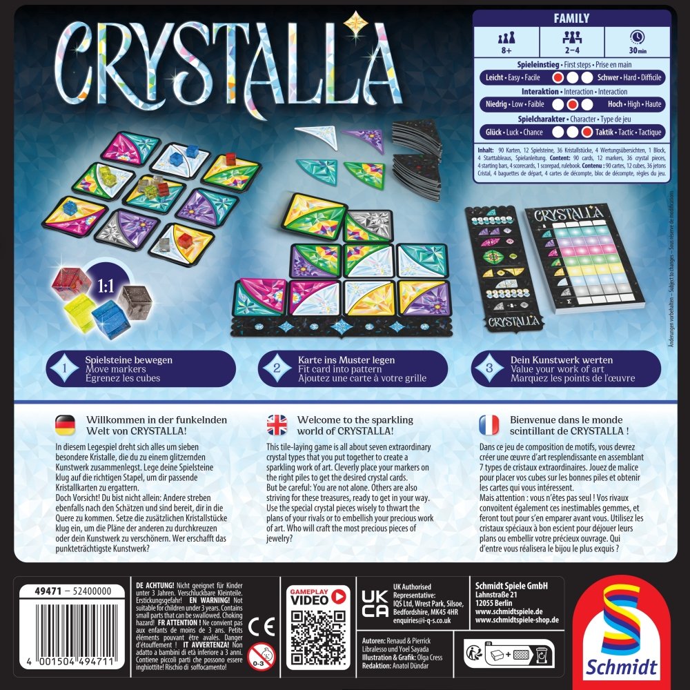 Schmidt Games Crystalla, Juego De Mesa 49471