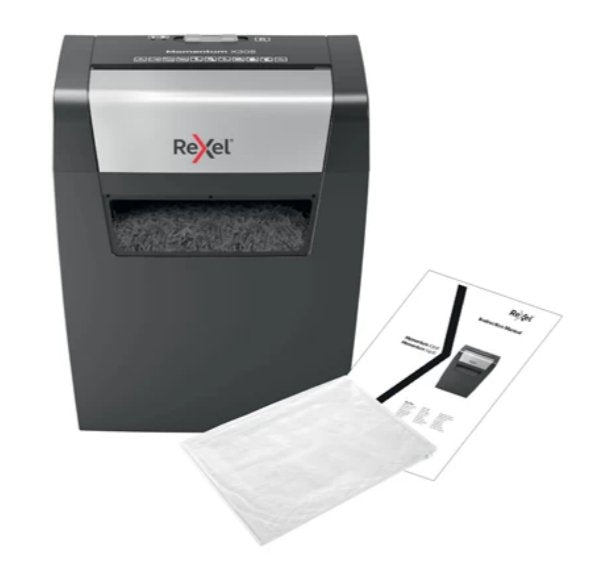 Rexel Destructora Momentun X308 Corte Confeti 5x42mm - Hasta 8 Hojas A La Vez - Negro