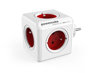 Allocacoc Powercube Original Type E Base Múltiple 5 Salidas Ac Interior Rojo