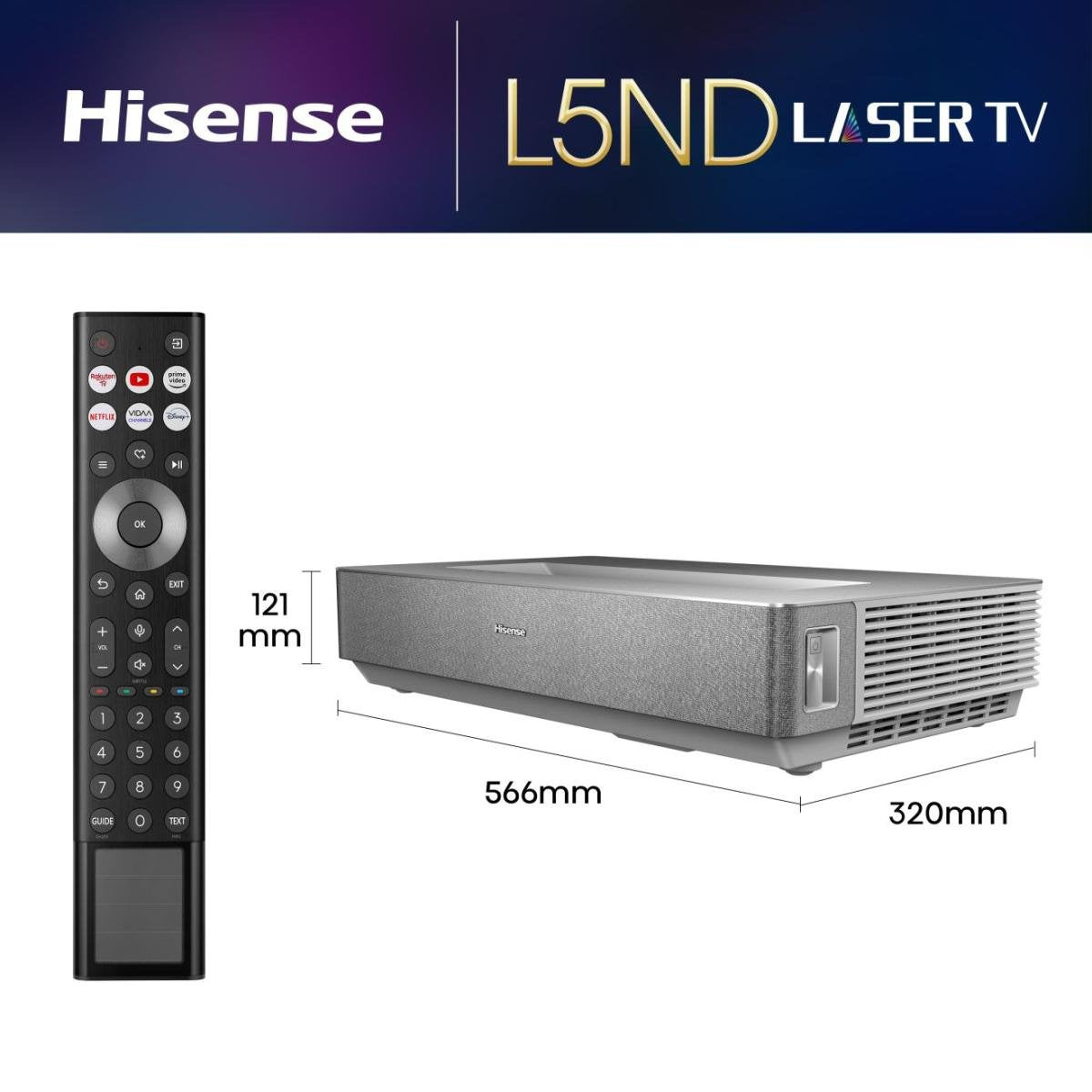 EAN 6942351409511 - Hisense 120L5ND proyector de TV Proyector de alcance ultracorto 2700 lúmenes ANSI DLP UHD 4K (3840x2160)  imagen 2