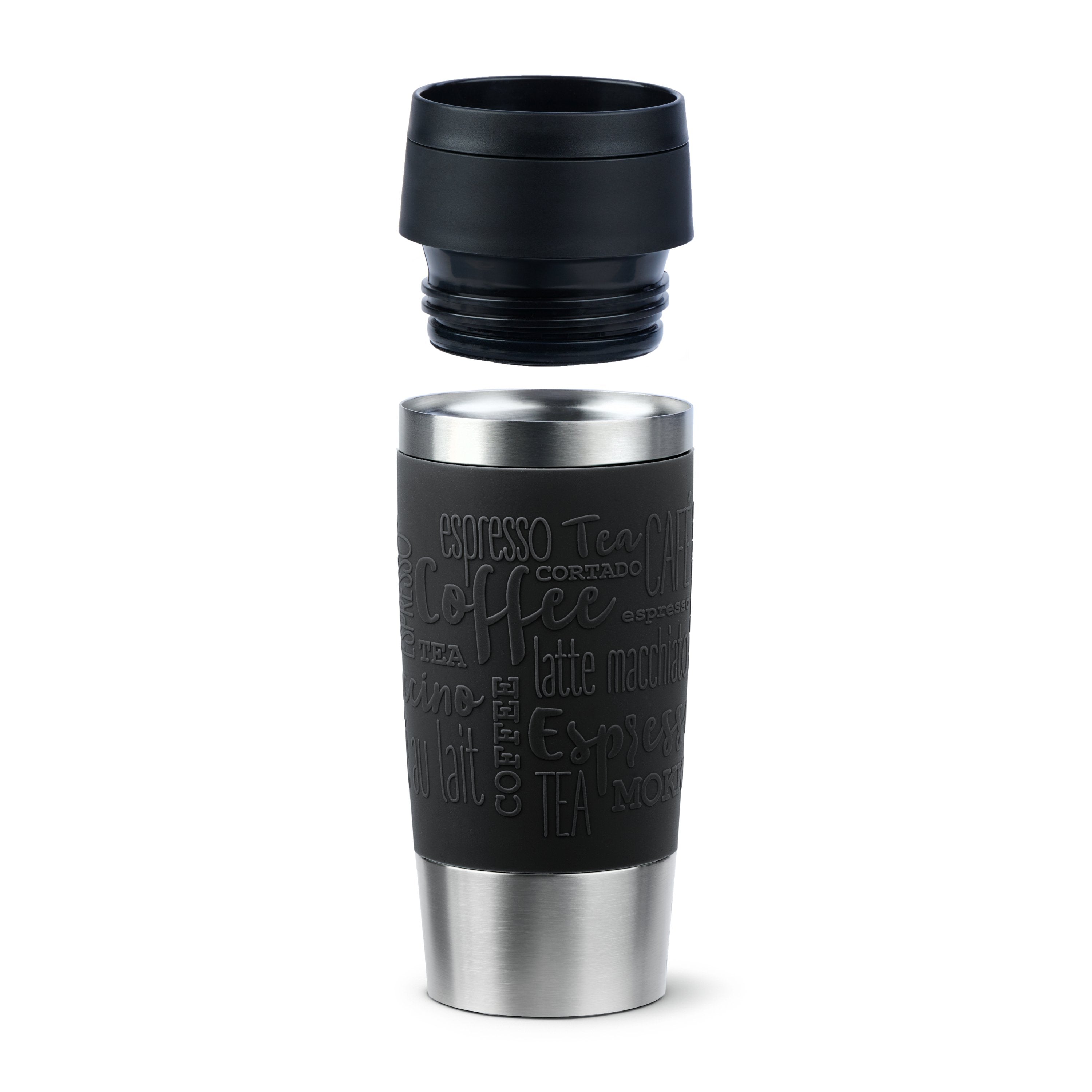 Taza Térmica Emsa Travel Mug Clásica Negro/Acero Inoxidable, 0,36 Litros N2020200
