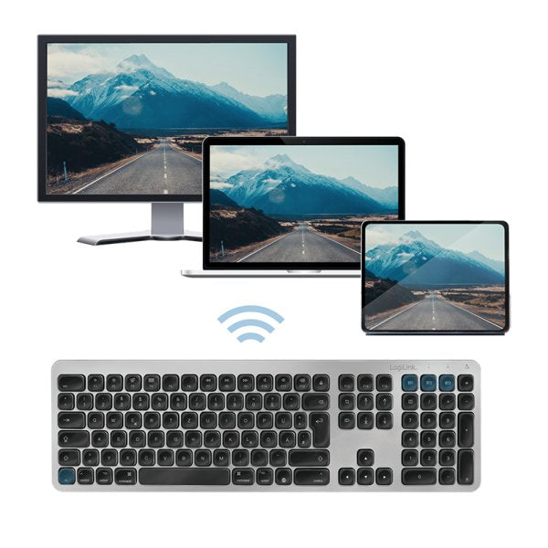 Teclado Aleman Logilink Id0206  Bluetooth Gris
