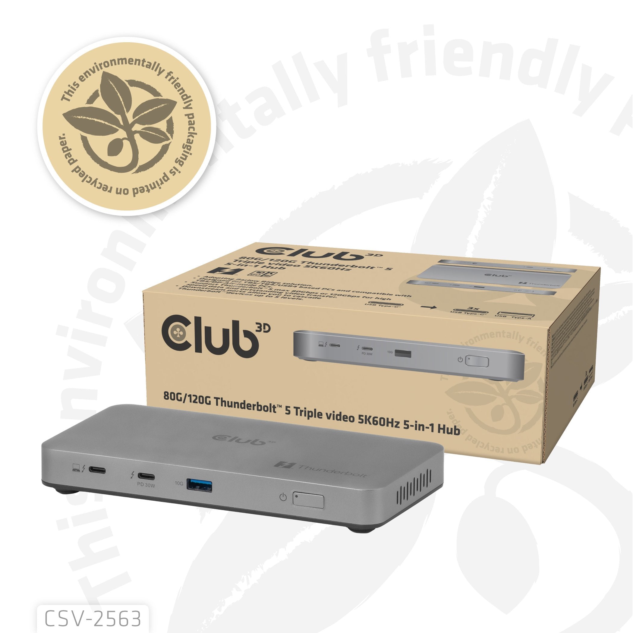 Club3d Thunderbolt5 5-In-1 Hub > 3xthunderbolt 1xusb H H