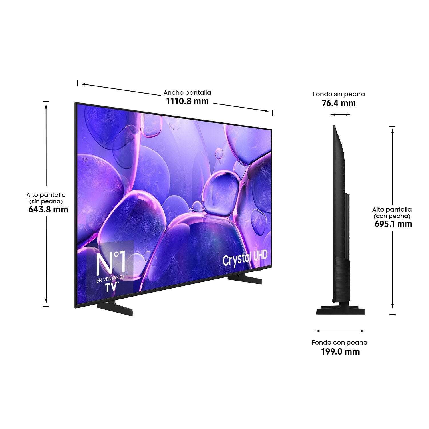 Televisor Samsung Tv 50" Tu50u8075f Crystal Uhd Smart Tv Bt