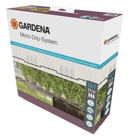 Línea De Goteo Para Arbustos/Setos Gardena Micro-Drip-System 1,6 L/H, 50 Metros, (Negro, Modelo 2023, Sobre Y Bajo Tierra)