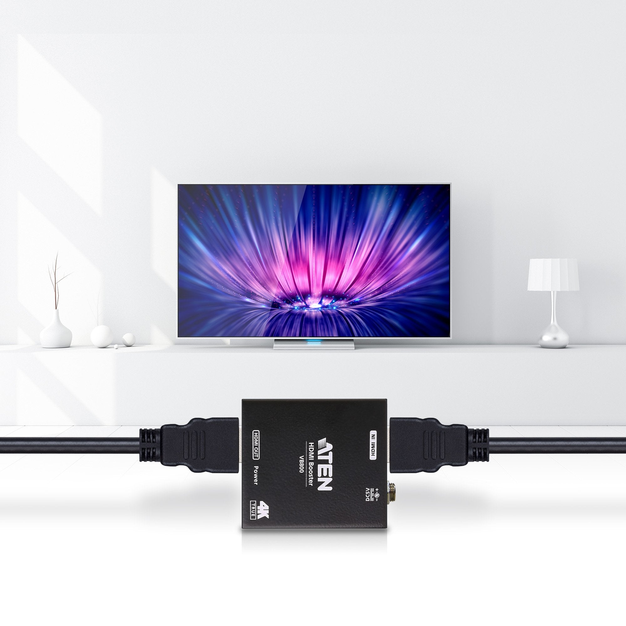 Aten Vb800-At-E Extensor Audio/Video Transmisor Y Receptor De Señales Av Negro