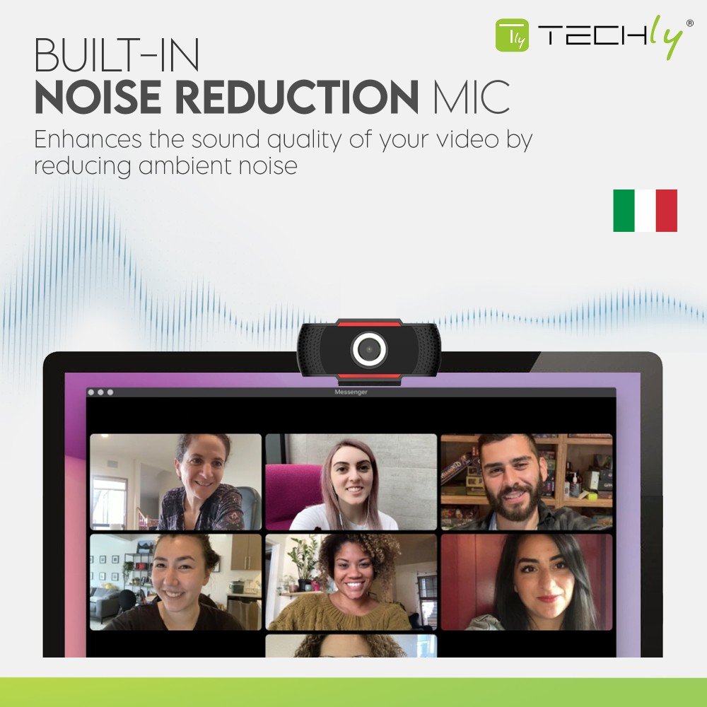 EAN 8059018361438 - Techly I-WEBCAM-60T cámara web 1920 x 1080 Pixeles USB 2.0 Negro imagen 6