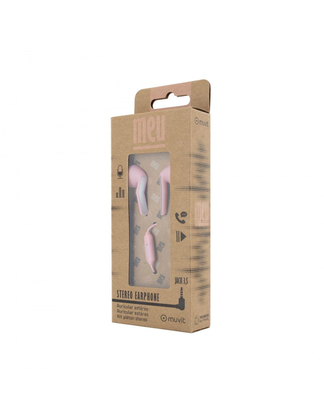 Muvit Auriculares Estéreo Meu 3.5mm Rosa