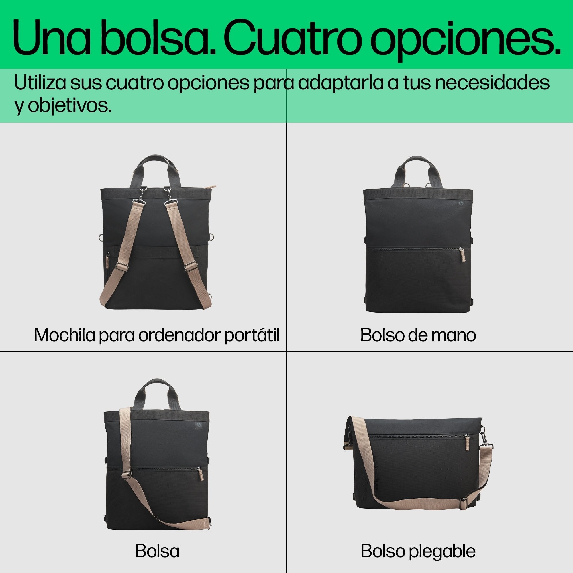 EAN 0197961280494 - HP 14 Convertible Laptop Backpack Tote 35,8 cm (14.1") Negro imagen 4