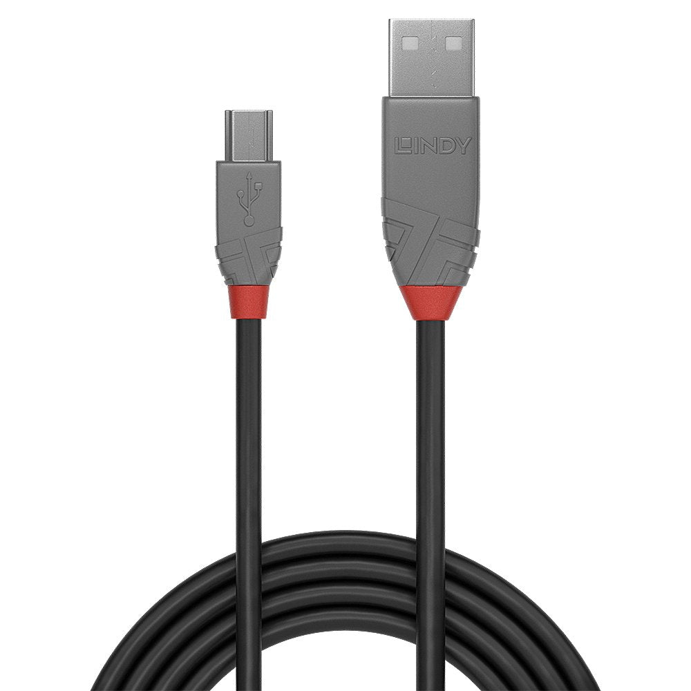 Lindy 36721 Cable Usb 0,5 M Usb 2.0 Usb A Mini-Usb B Negro, Grisrs232 Cable 9p-Subd M/F   20m