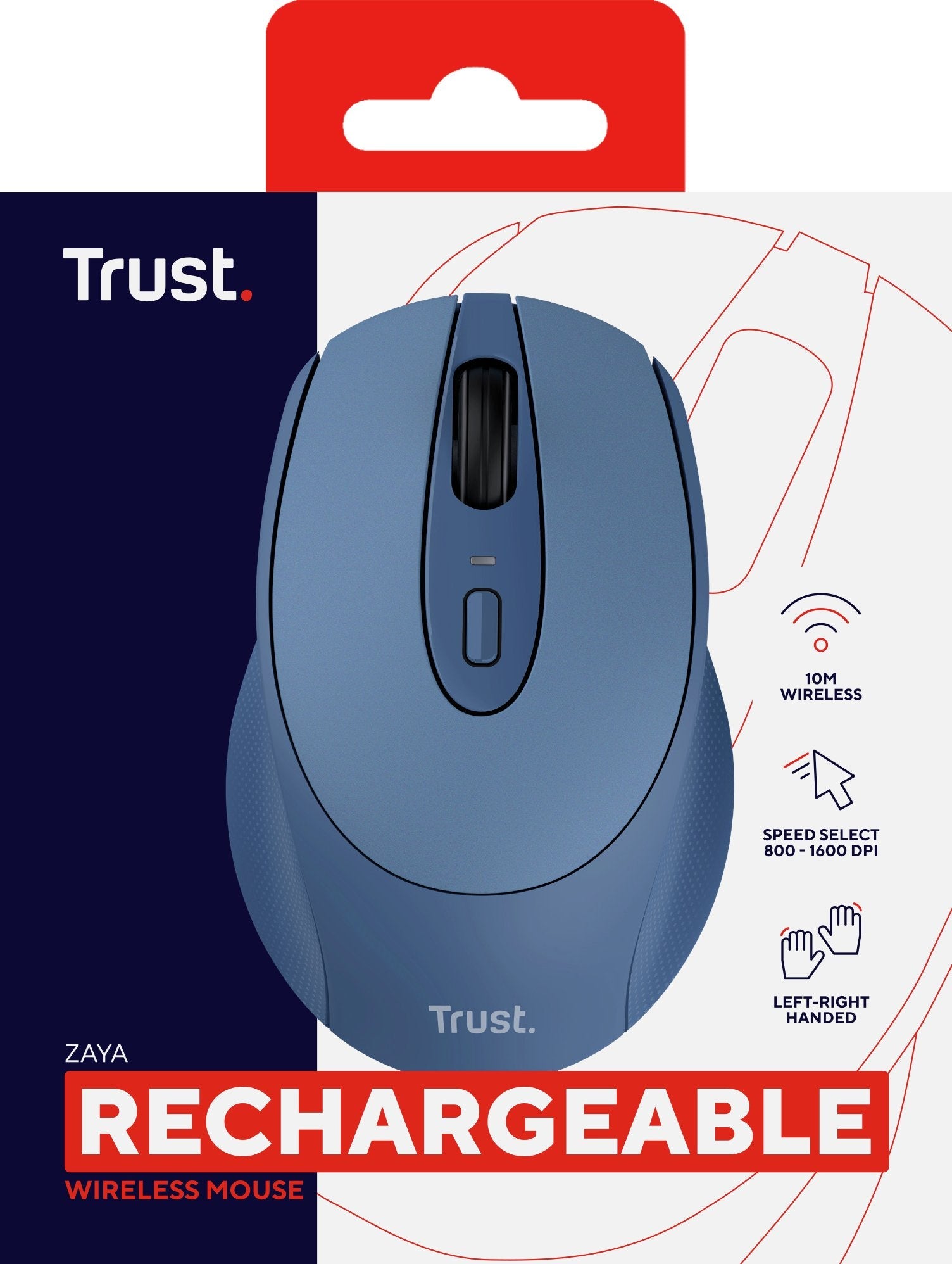 Ratón Inalámbrico Trust Zaya Batería Recargable Hasta 1600 Dpi Azul