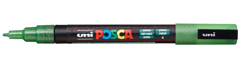 Posca Marcador  Pc-3ml Punta Cónica 0,9 - 1,3 Mm Verde Purpurina