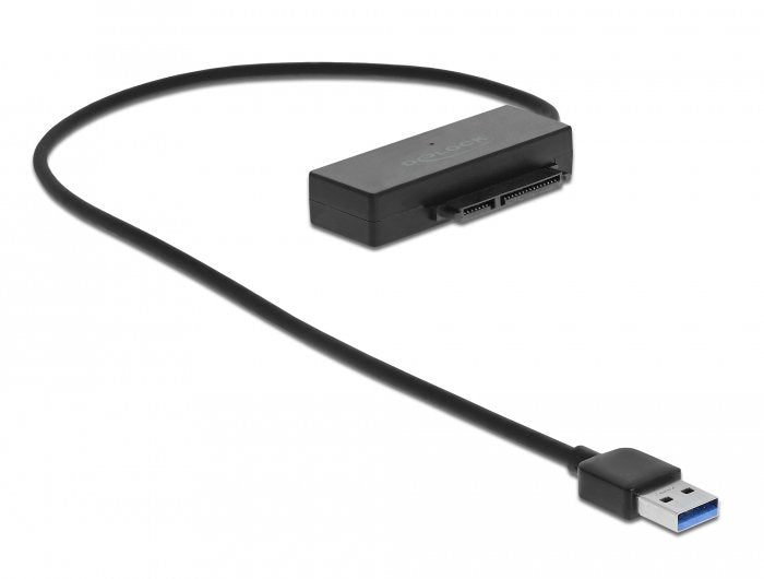 Delock Usb 3.2 Gen 1 Converter, Usb-A Plug> Sata 22 Pin Plug Negro, 45 Cm, Con Cubierta Protectora De 3.5 " 64086