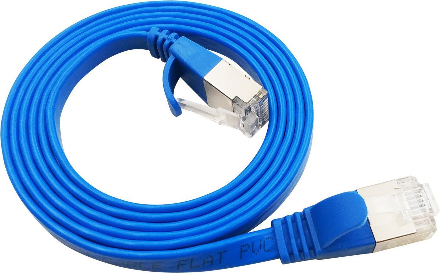 Flat U/Ftp Cat6a Blue 5m Awg 32/7, Pvc, 1 85x6mm Stp-Fl6a-00500-Bl