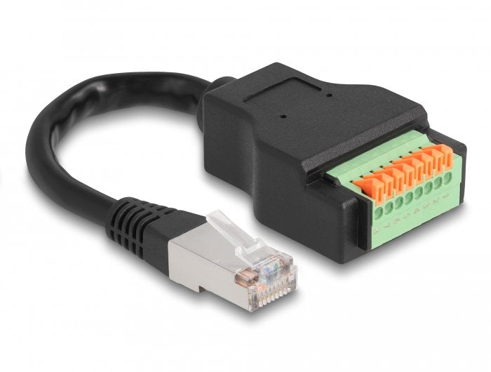 Delock Rj45 Cable Cat.5e Macho A Terminalblock Adaptador Con Pulsadorr 15 Cm
