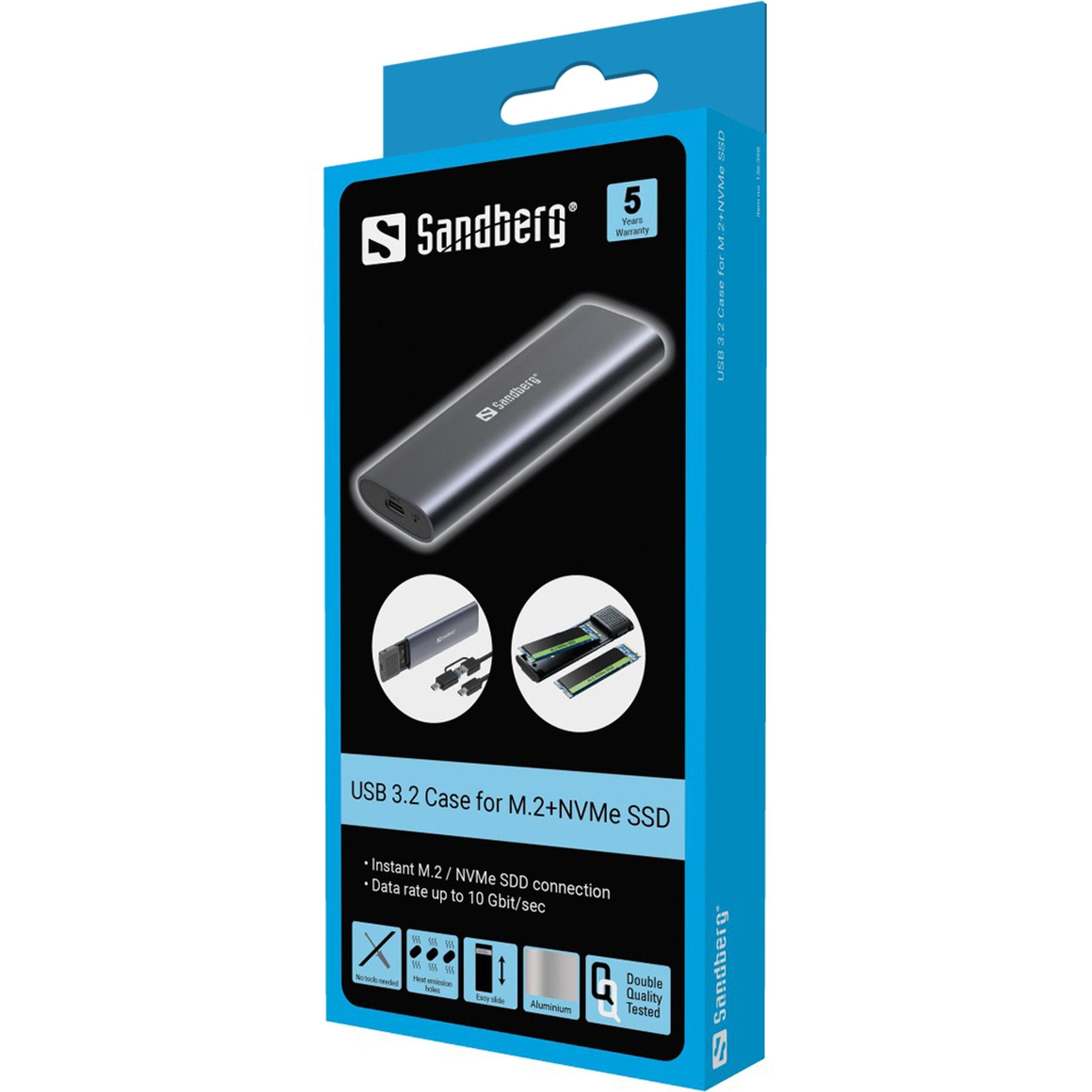 EAN 5705730136399 - Sandberg 136-39 caja para disco duro externo Caja externa para unidad de estado sólido (SSD) Negro M.2 imagen 7