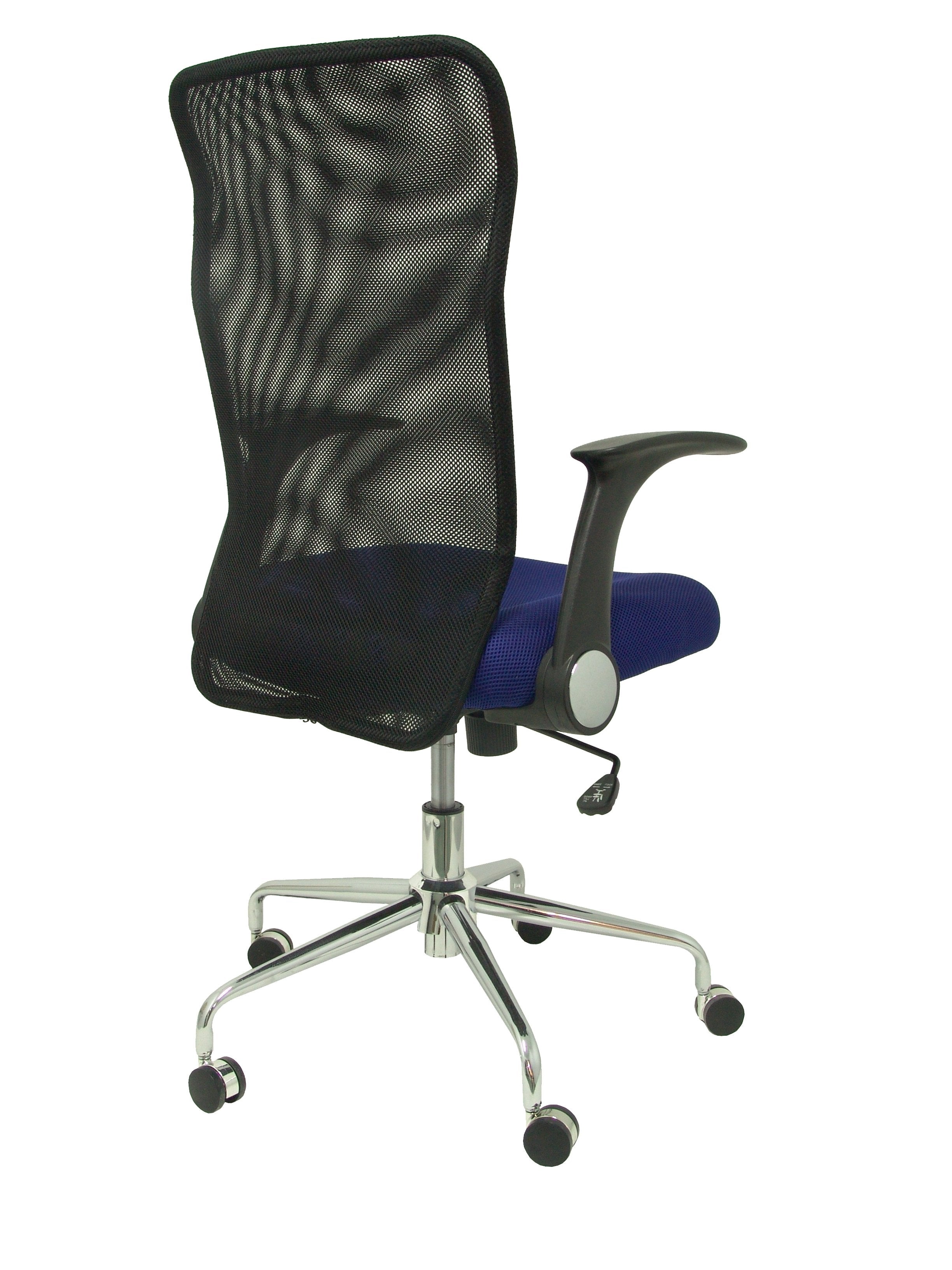 Silla Minaya Respaldo Malla Negro Asiento 3d Azul