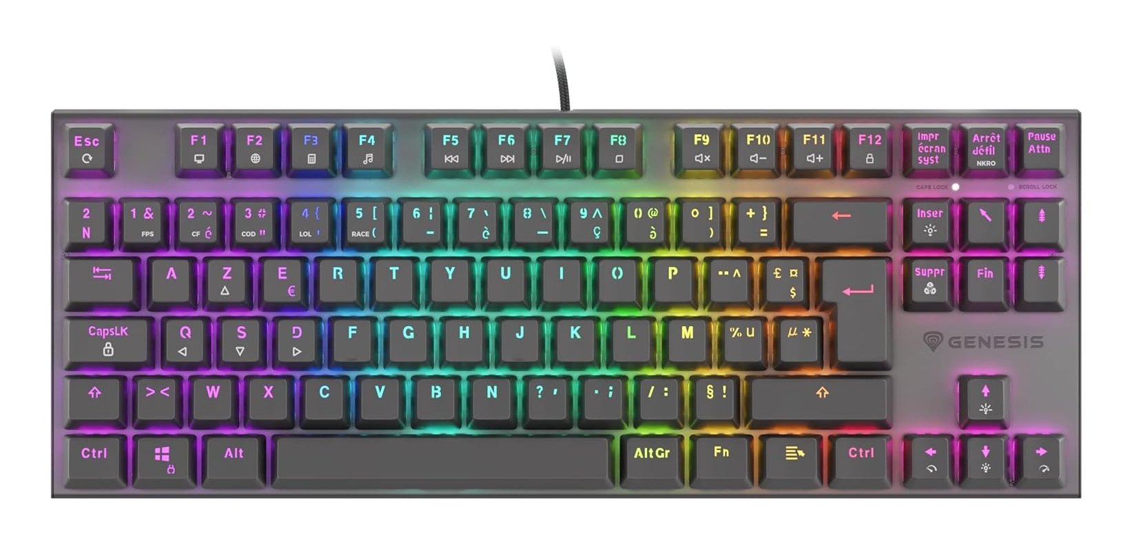 Gaming Keyboard Genesis Thor 300 Tkl Rgb Fr Mechanical Backlight Red Switch