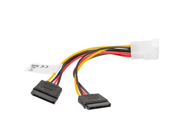 Lanberg Cable Duplicador De Alimentacion Molex Macho A 2x Sata Hembra  Ca-Hdsa-11cu-0015 15 CentaMetros