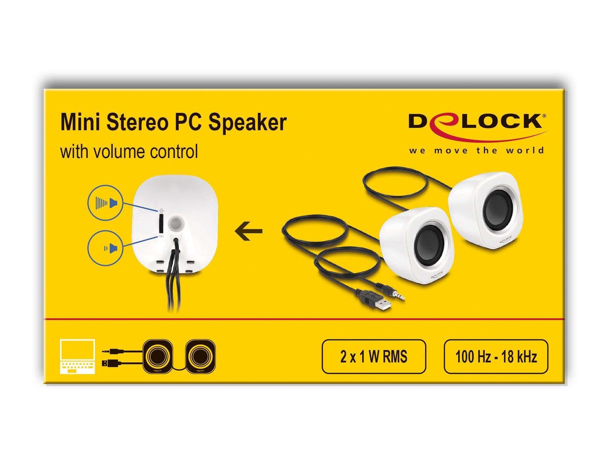 Delock Mini Stereo Pc Lautsprecher Con 3,5 Mm Klinkenmacho