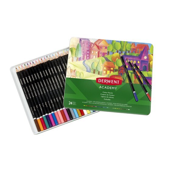 Derwent Lápices De Colores Surtidos En Caja Metálica De 24ud