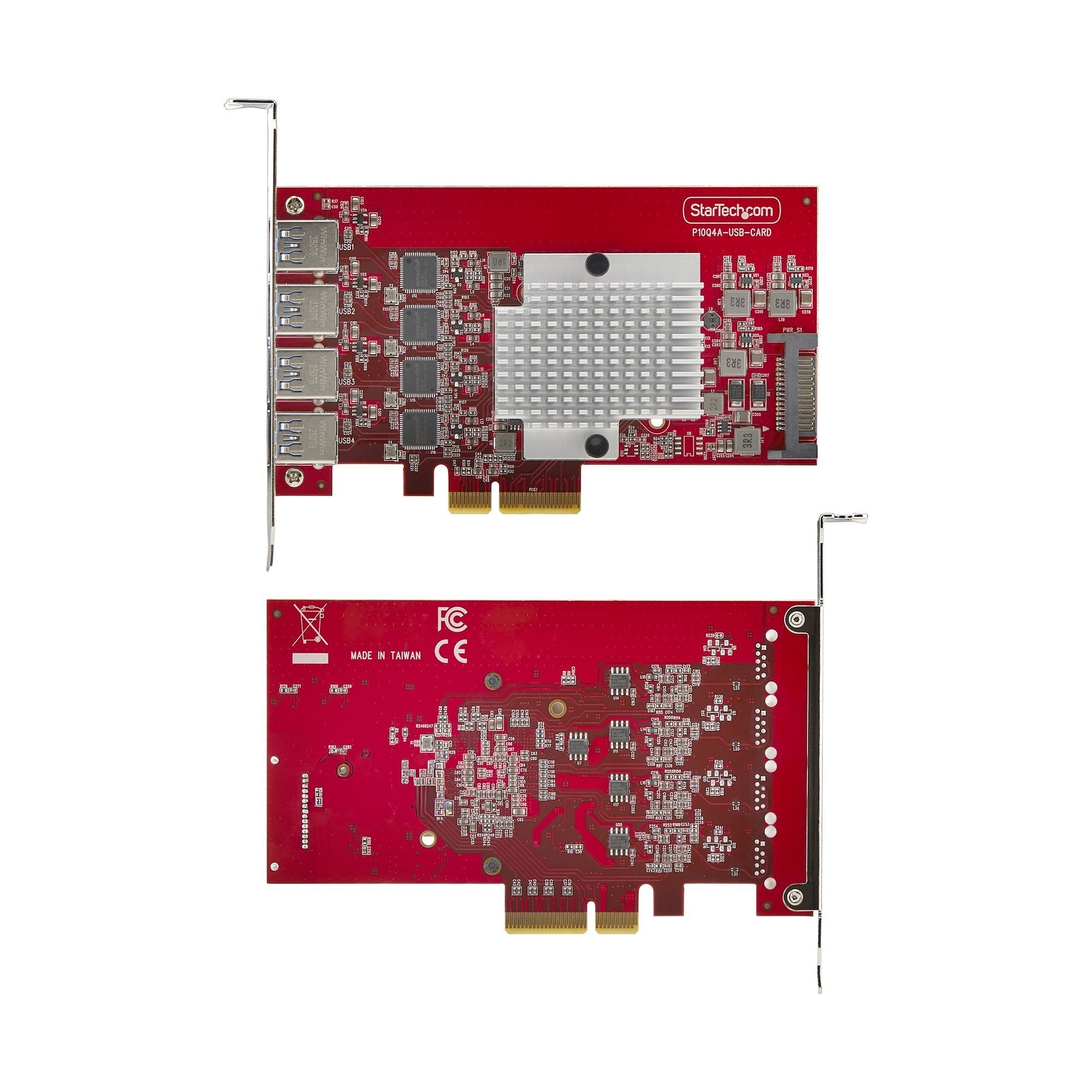 Tarjeta Startech Pci Express De 4 Puertos Usb-A - Usb 3.2 10gbps - Tarjeta De Expansión Pcie Hub Interno - 4 Controladores Independientes - Taa