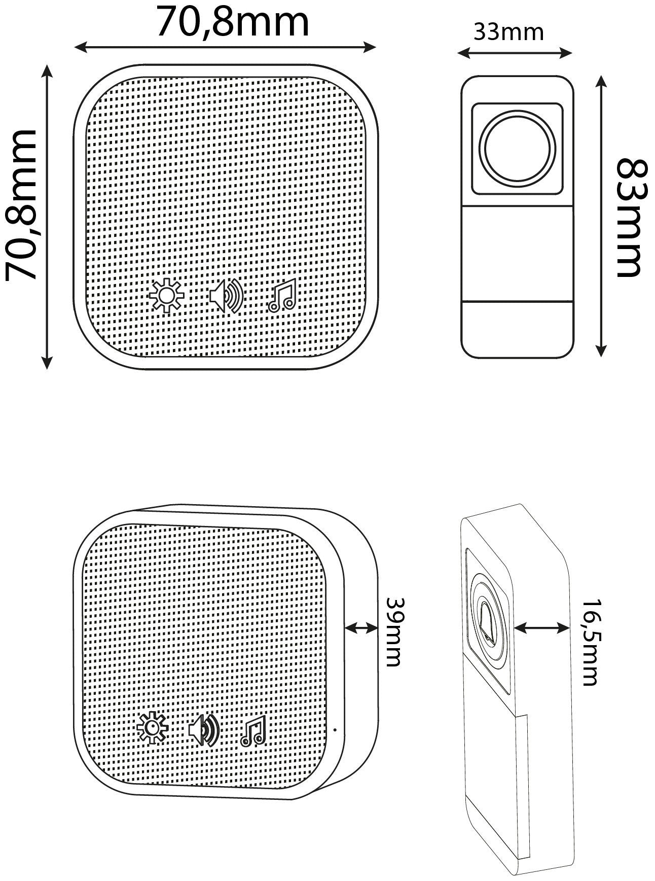 Entac Türklingel Ac Plug-In Ip44-Sender Inkl. 1xcr2032