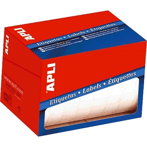 Apli Rollo 600 Etiquetas 34x67mm Para Precios Escritura Manual Cantos Romos Blanco