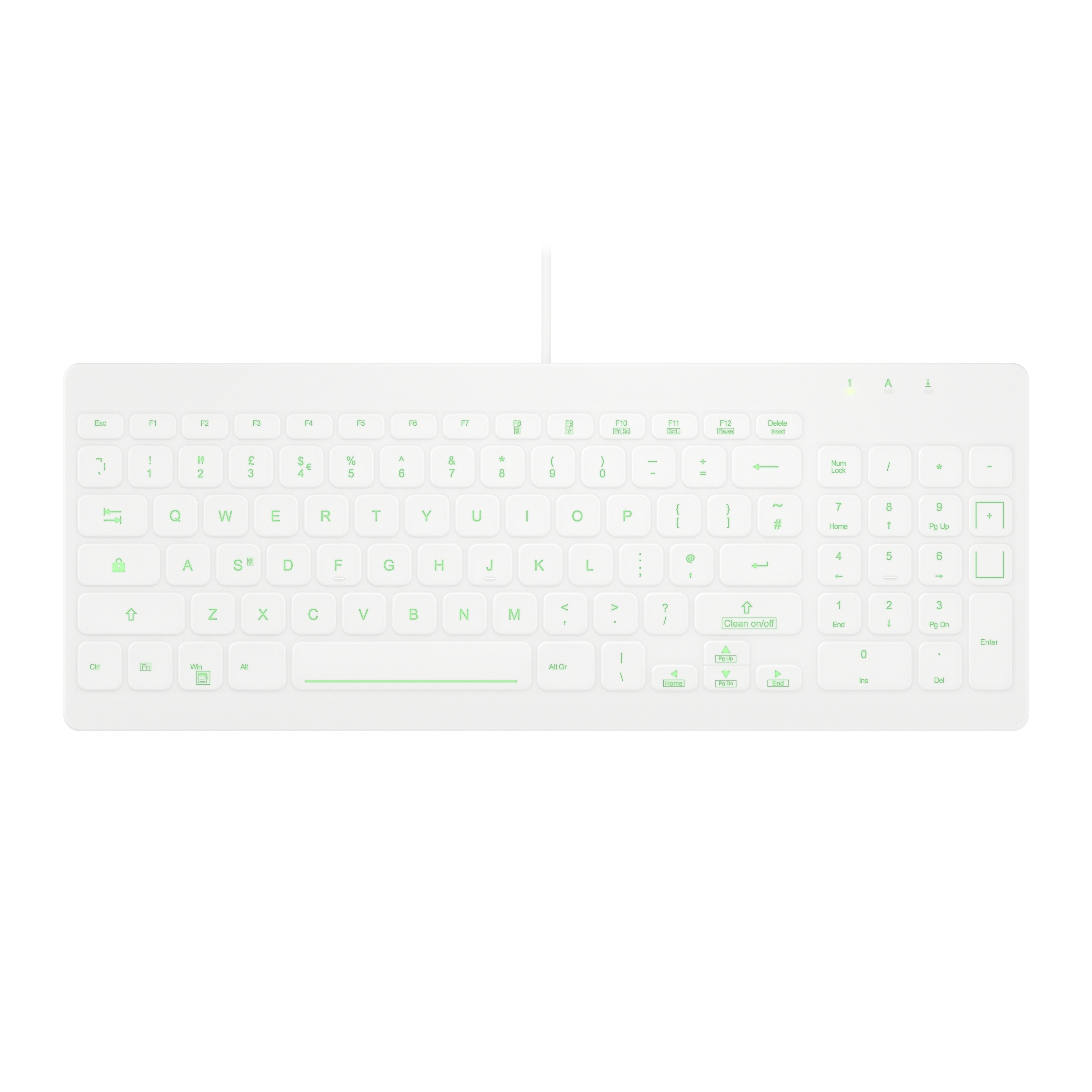 EAN 7061117233302 - Contour Design Active Key AK-CB7012 teclado Médico USB Inglés del Reino Unido Blanco imagen 1