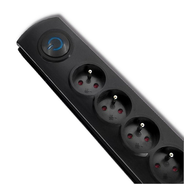 EAN 5901878502694 - Qoltec 50269 limitador de tensión Negro 5 salidas AC 230 V 1,8 m imagen 2
