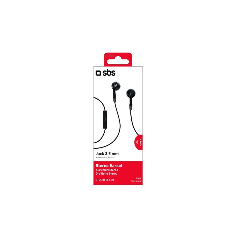 Auriculares Magneticos Sbs Te0cse41k Negro Jack 3.5mm Con Microfono