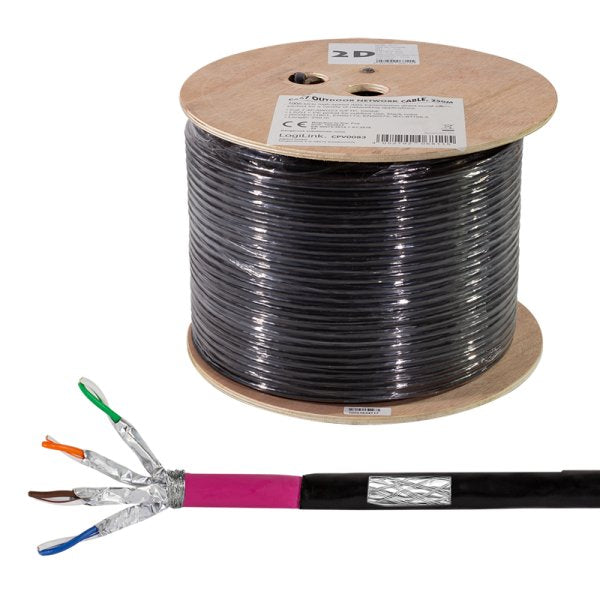 Logilink Erdverlegecable S/Ftp Cat7 Awg23 1000mhz Negro 250m