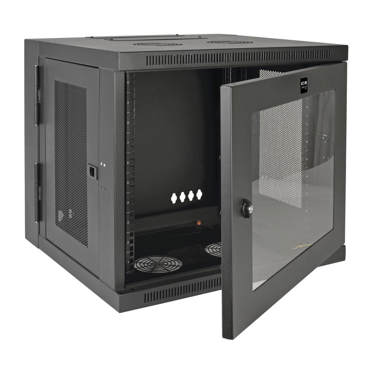 Eaton Tripp Lite   Smartrack 10u Low-Profile Switch-Depth Wall-Mount Small Rack Enclosure Clear Acrylic Window Hinged Back