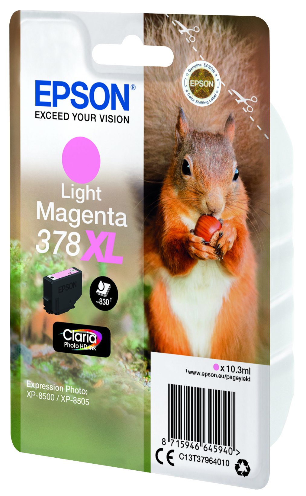 EAN 8715946645940 - Epson Squirrel 378XL cartucho de tinta 1 pieza(s) Original Alto rendimiento (XL) Magenta claro imagen 3