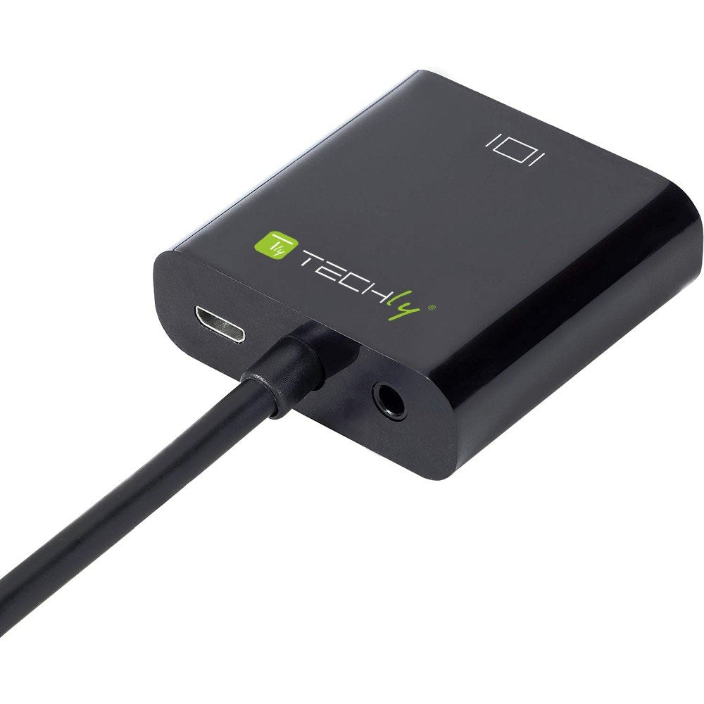 Techly Hdmi -> Vga+3.5mm+Micro Usb B M/F Negro
