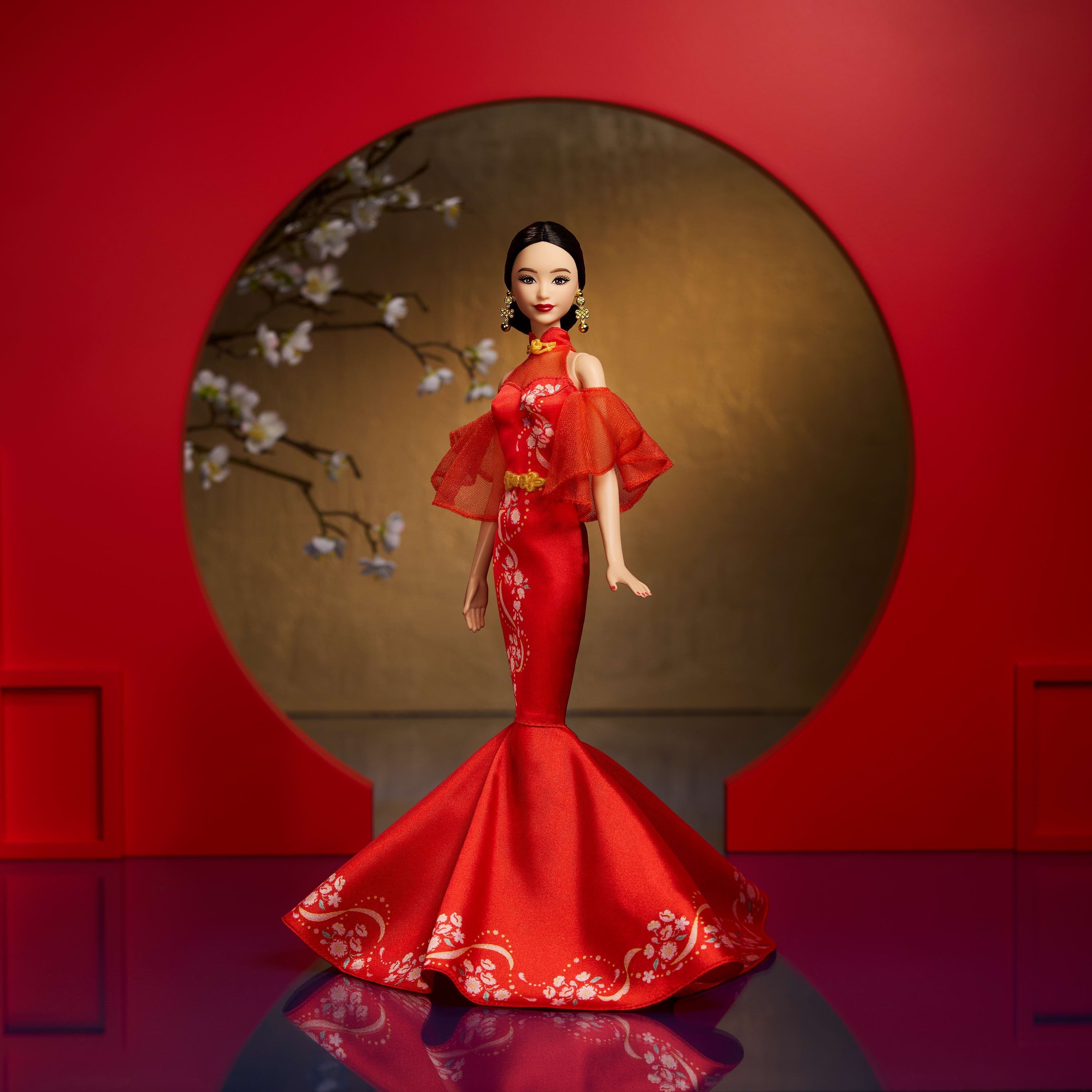 Muñeca Mattel Barbie Signature Año Nuevo Lunar Con Qipao Y Accesorios Dorados Jbj11