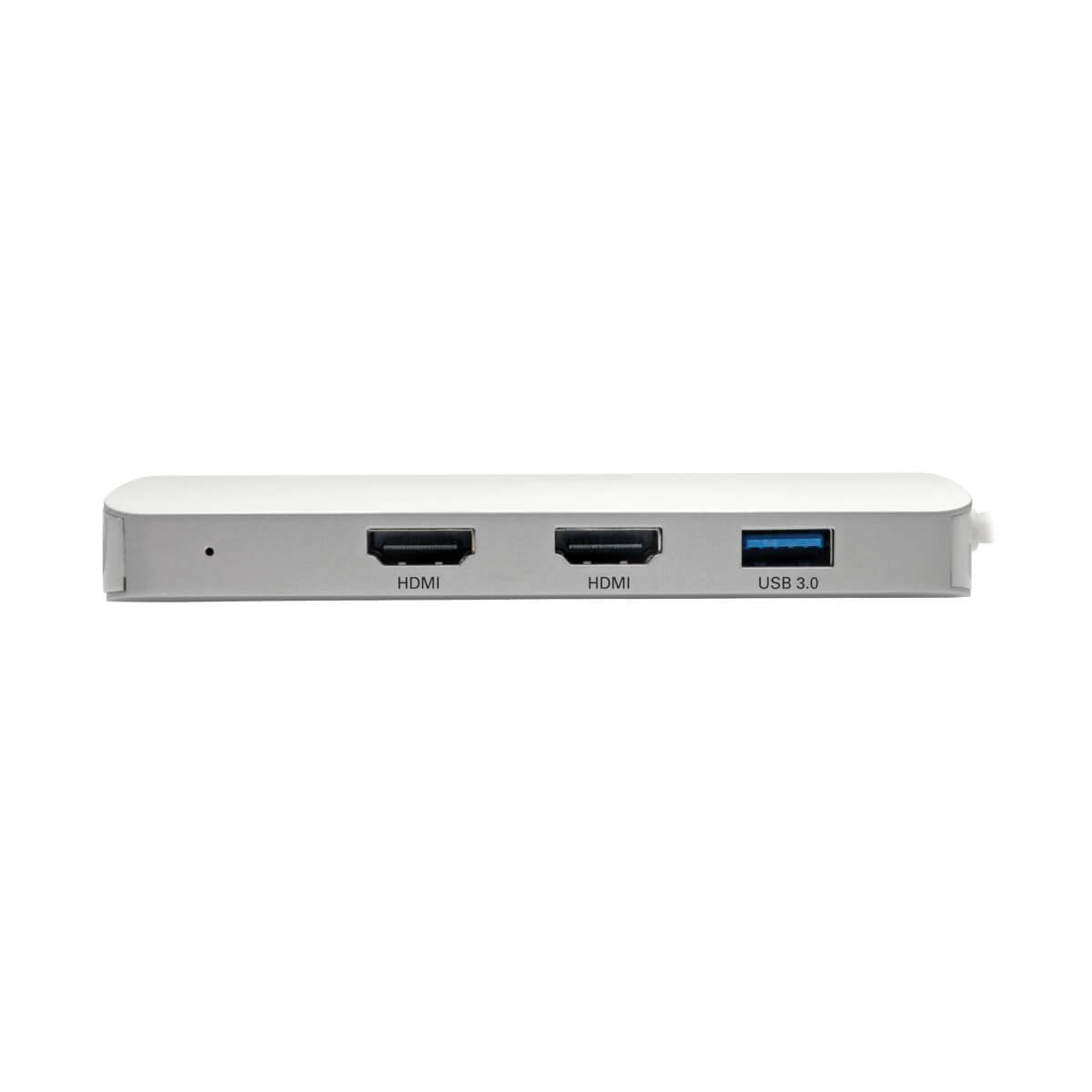 Tripp Lite Estación De Conexión Usb-C, (X2) Hdmi + Vga, Thunderbolt 3, Usb-A, Carga Pd  1080p @ 60 Hz, Plata