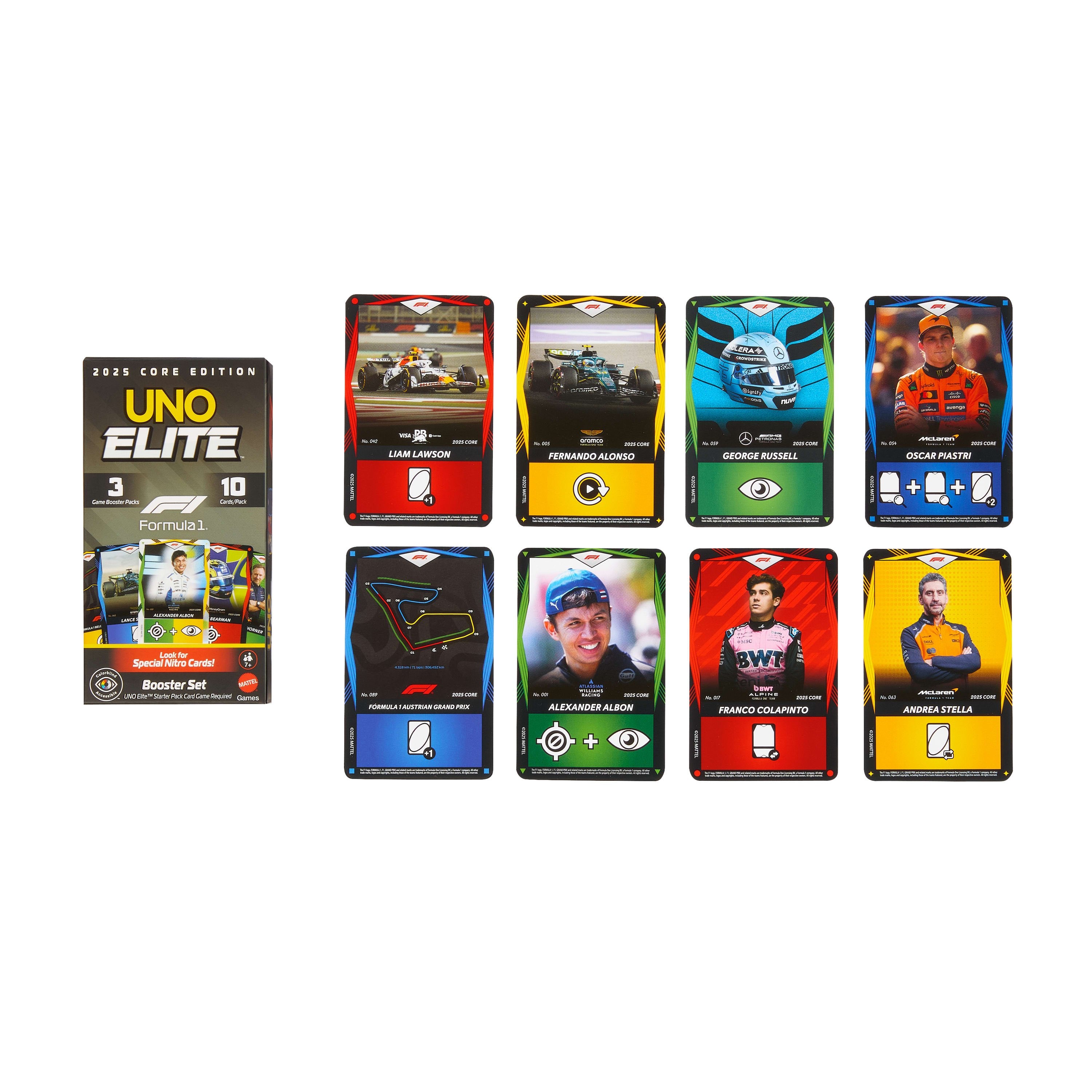 EAN 0194735369751 - Games UNO Elite Formula 1 2025 Core Edition Expansión de juego de cartas Perder las cartas imagen 5