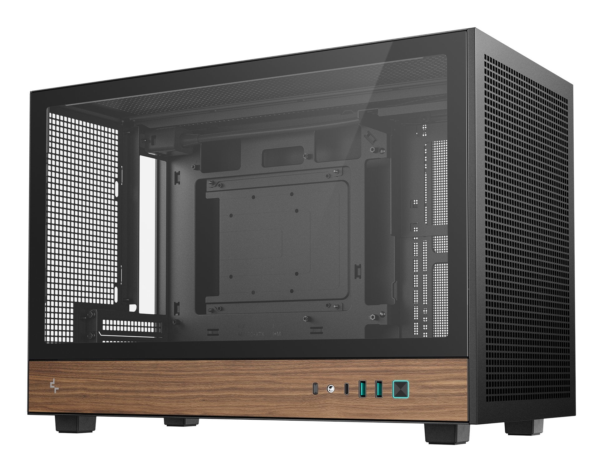 Caja Pc Deepcool Ch260 Wood (Negro/Holz, Tempered Glass) R-Ch260-Bknwm0-G-1