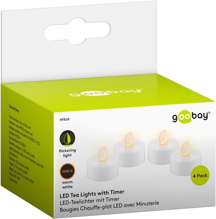 Juego De 4 Luces De Té Led Con Temporizador
Solución De Iluminación Hermosa Y Segura Para Muchas Áreas, Incluidas Casas Y Logias