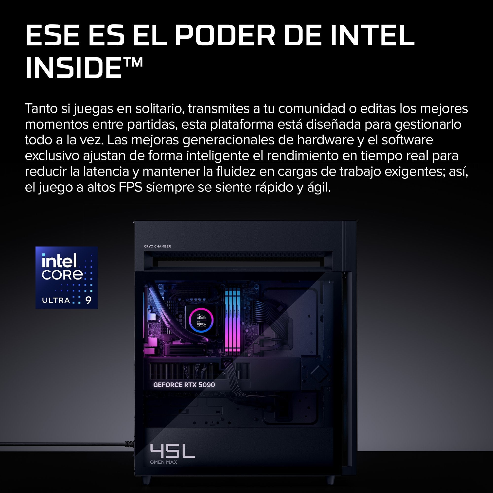 Pc Sobremesa Hyperx Omen Max 45l Gt24-0001ns Intel Core Ultra 7 270k Plus 32gb 2tb Ssd Rtx 5080 Windows 11 Wifi7