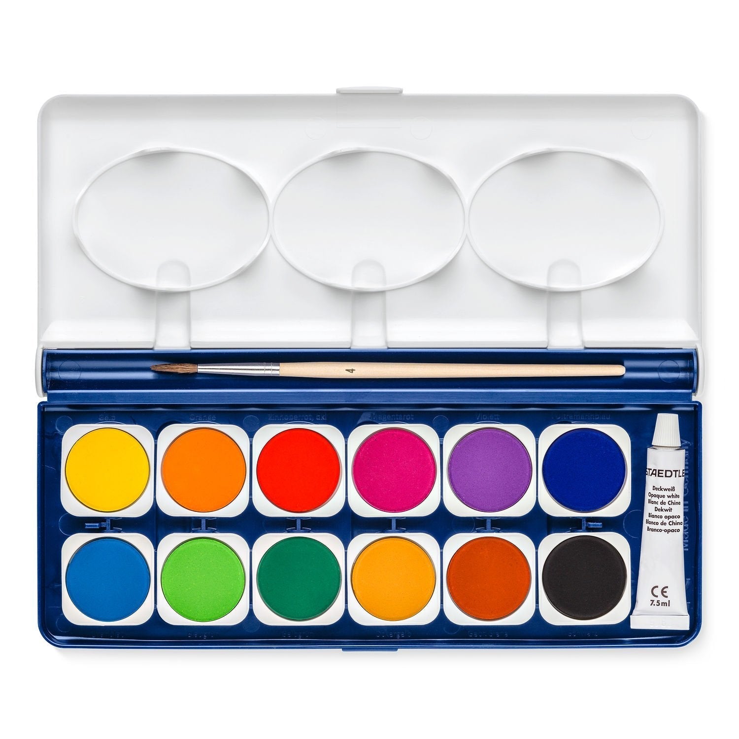 Staedtler Noris 888 12 Pastillas De Acuarela + Tubo Zinc Blanco + Pincel