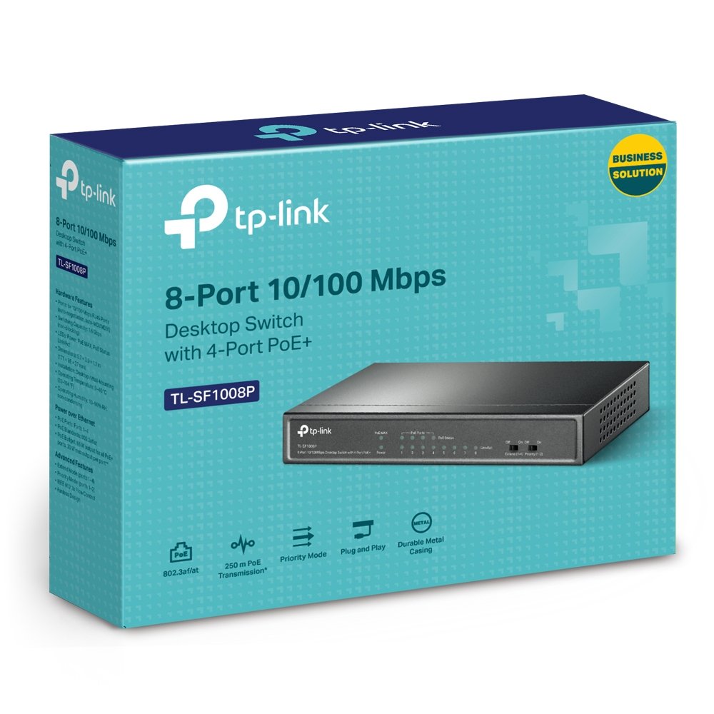 Switch 8 Puertos 10 100 4 Ptos Poe Tp Link