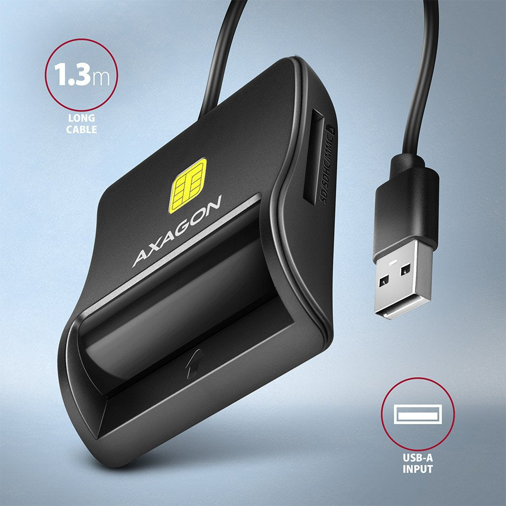 EAN 8595247906922 - Axagon CRE-SM3SD USB Smart card & SD/microSD/SIM Flat lector de tarjeta inteligente Interior USB 2.0 Negr imagen 5