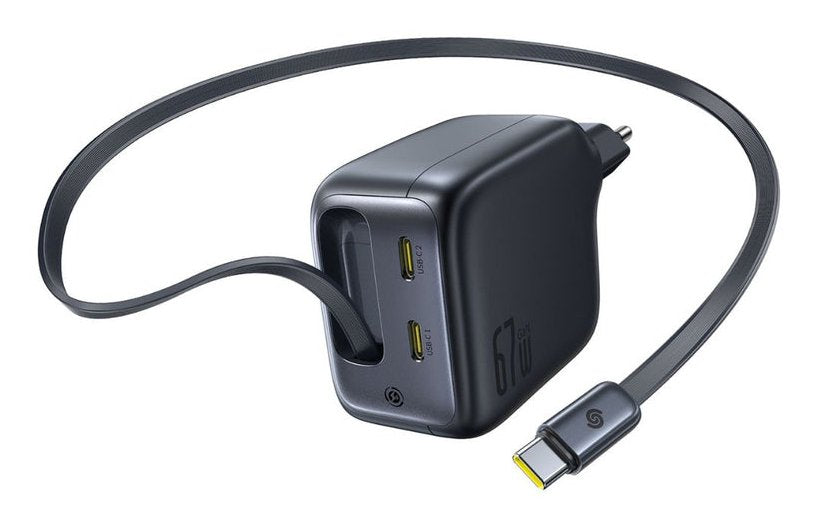 Enercore Cj11 Fast Charger With Retractable Cable 3c 67w Eu Cosmic Black
