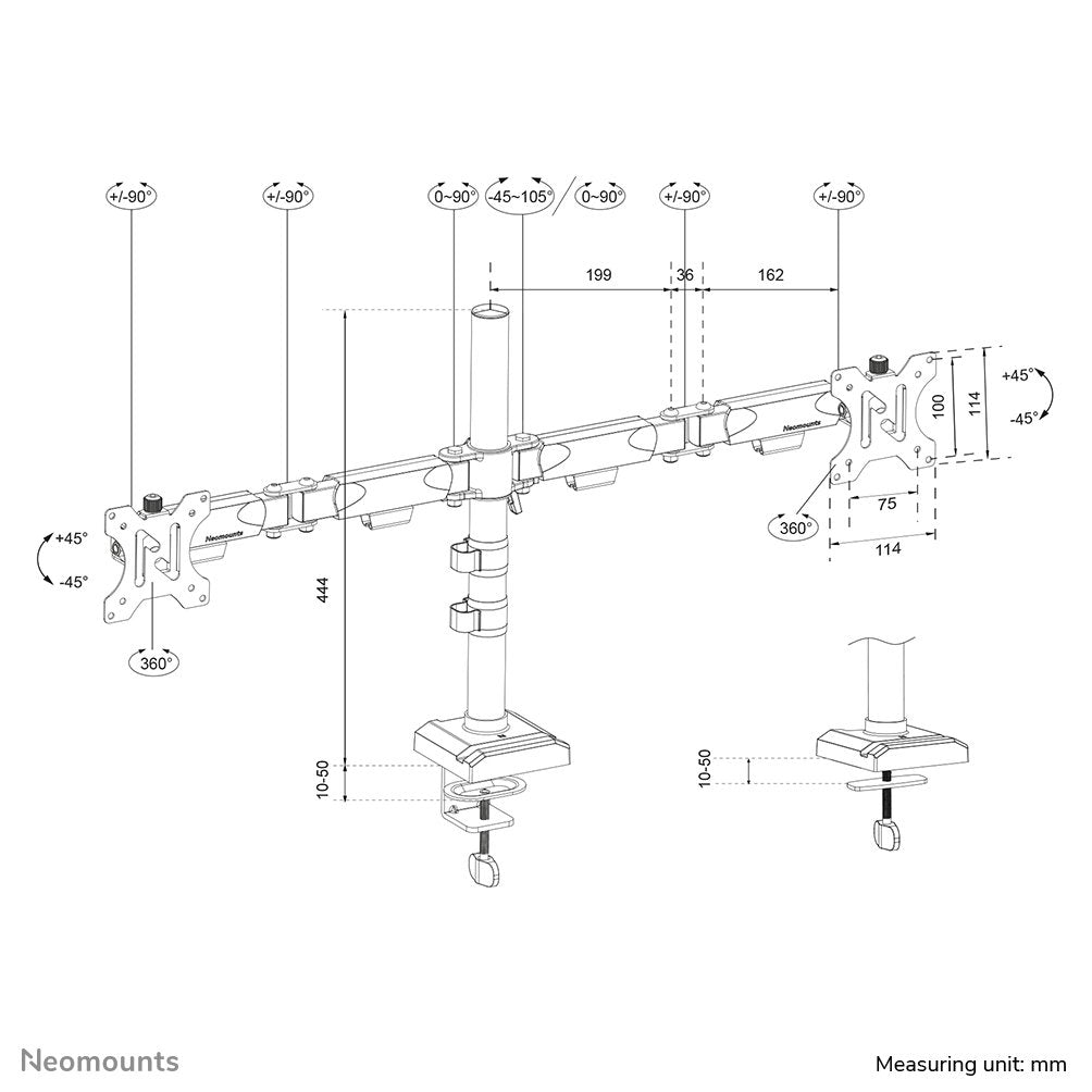 EAN 8717371446178 - Neomounts DS60-600BL2 soporte para monitor 81,3 cm (32") Escritorio Negro imagen 18