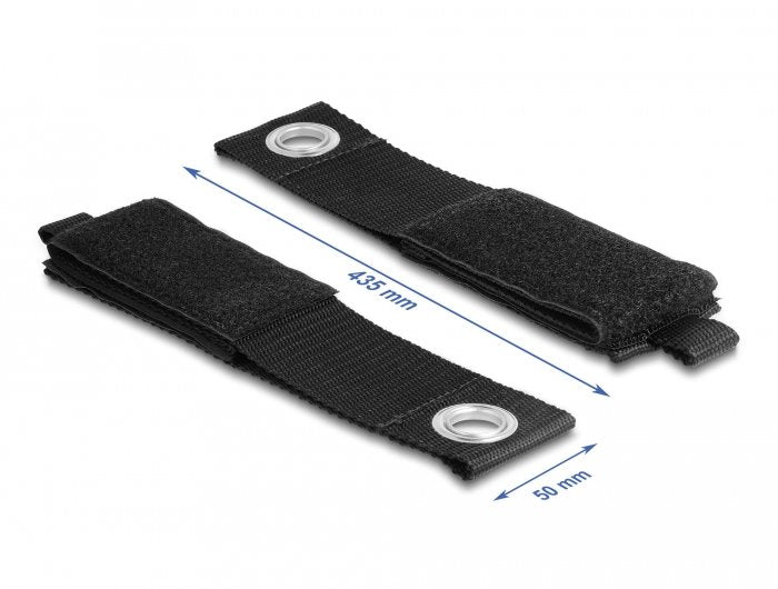 Strapazierfähiger Klettgurt Mit Befestigungsöse L 435 X B 50 Mm Schwarz 5 Stück