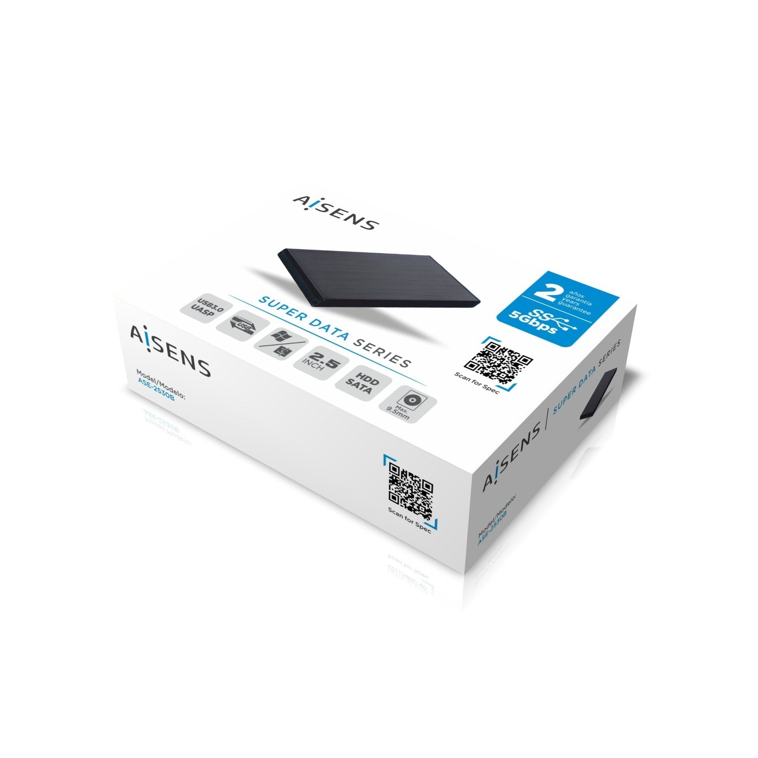 Aisens Caja Externa Para Discos Duros 2.5'/6.35cm Usb 3.1 Ase-2530b