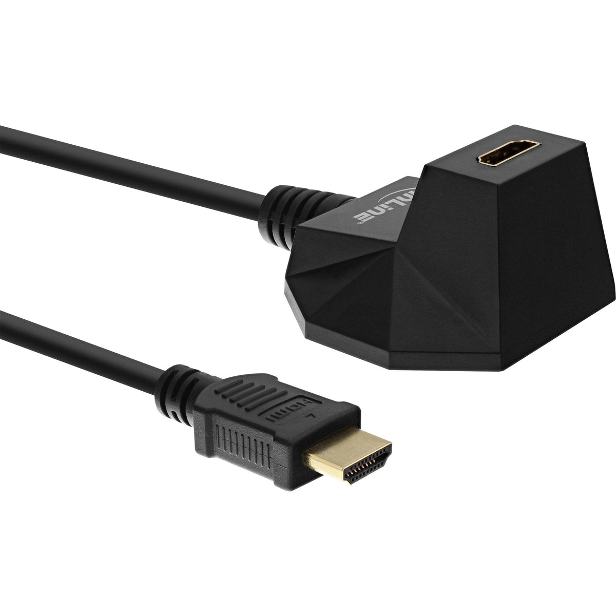 Estación Hdmi Inline, Cable Hdmi De Con Ethernet, M/F, Negro, Contactos Dorados, 5 M