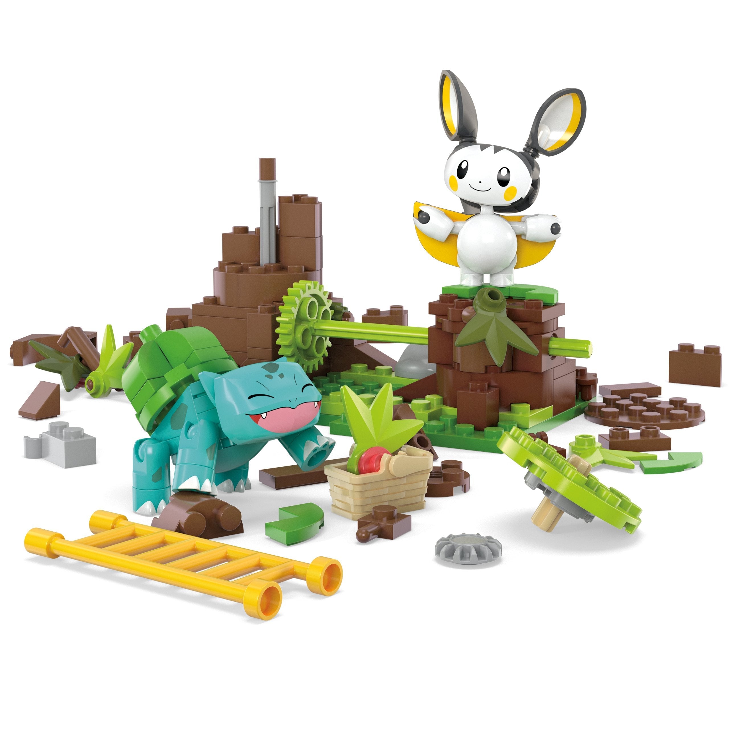 Pokemon: Mattel - Mega - Constructor De Aventuras Bosque Encantado De Emulga Y Bulbasaur